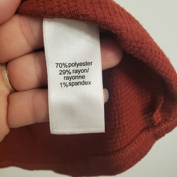 Maurices Babydoll Blouse Women Size 0X Lace Tie High Neck Sleeveless Rust Orange - Picture 5 of 6